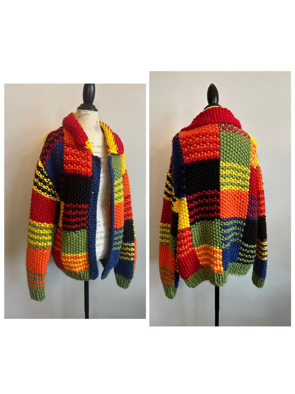 Handmade Harry Styles JW Anderson Inspired Crochet Cardigan Patchwork Oversized